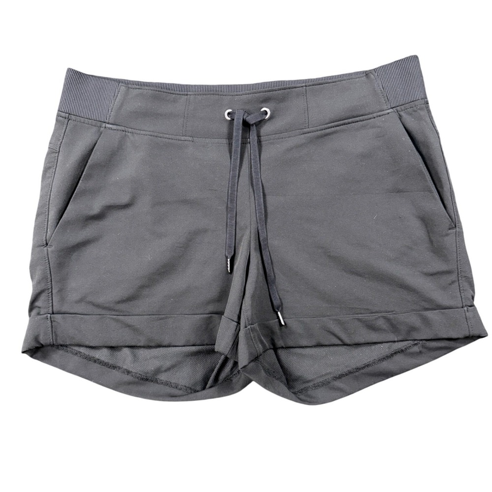 Athleta Trekkie Shorts Womens 10 Black Hiking Travel Cuffed Drawstring S/75514